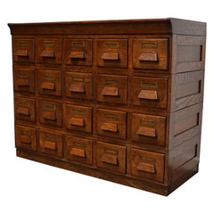 Vintage French Oak Apothecary Cabinet, 1930s