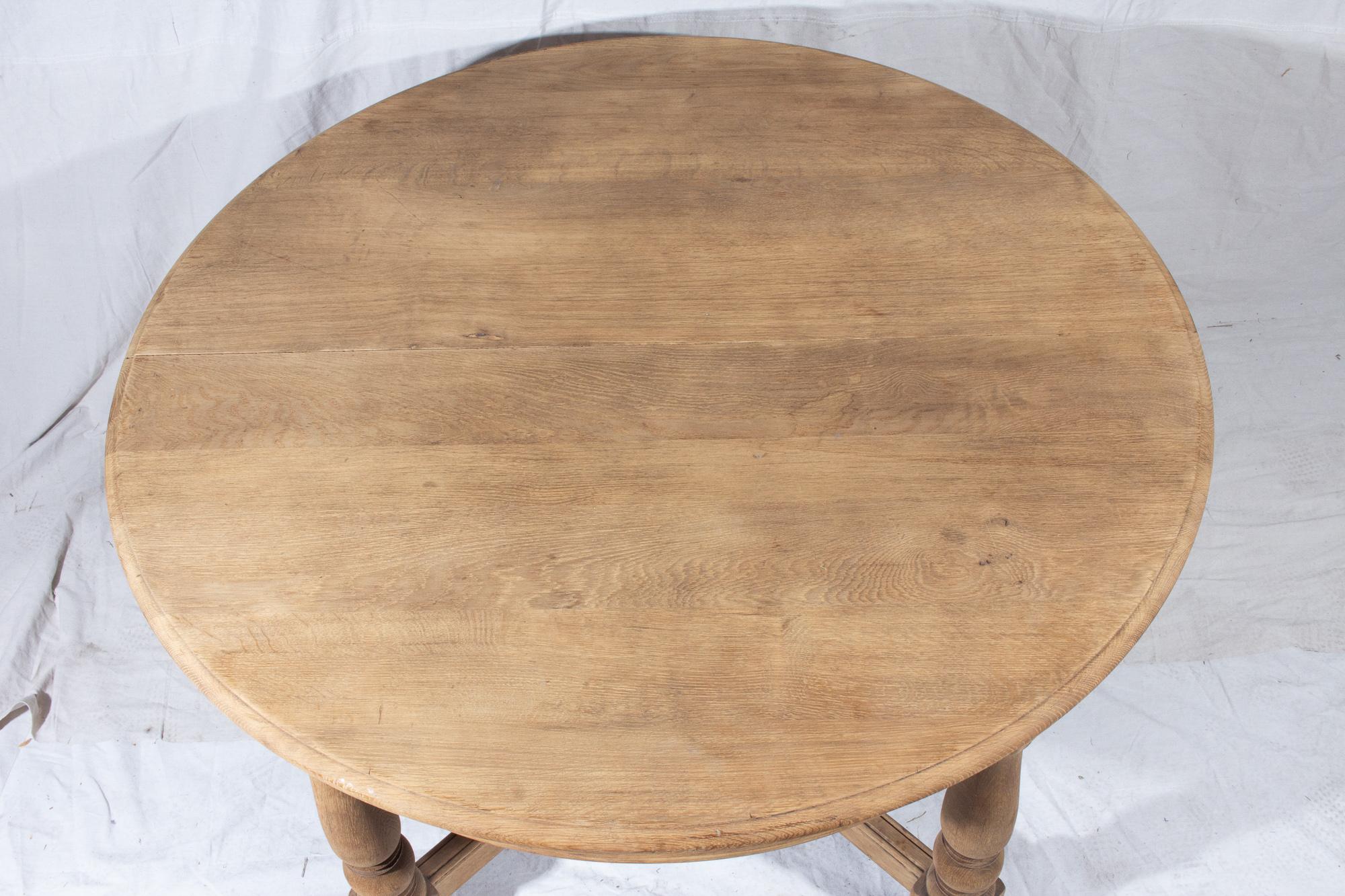 20th Century Vintage French Oak Butterfly Leaf Table