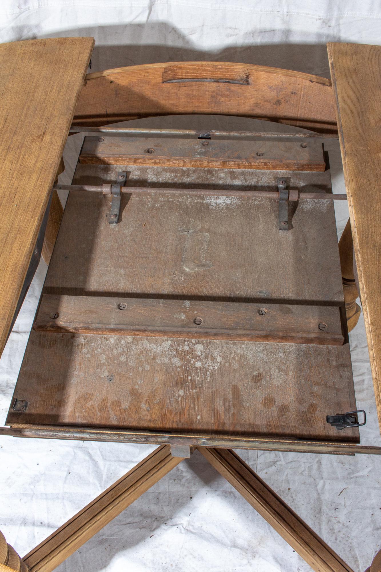 Vintage Französisch Eiche Schmetterling Blatt Tisch 3