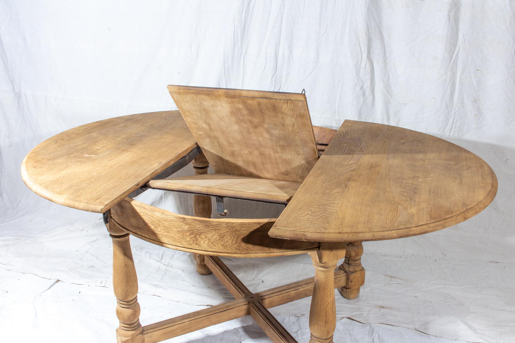 Vintage French Oak Butterfly Leaf Table 2