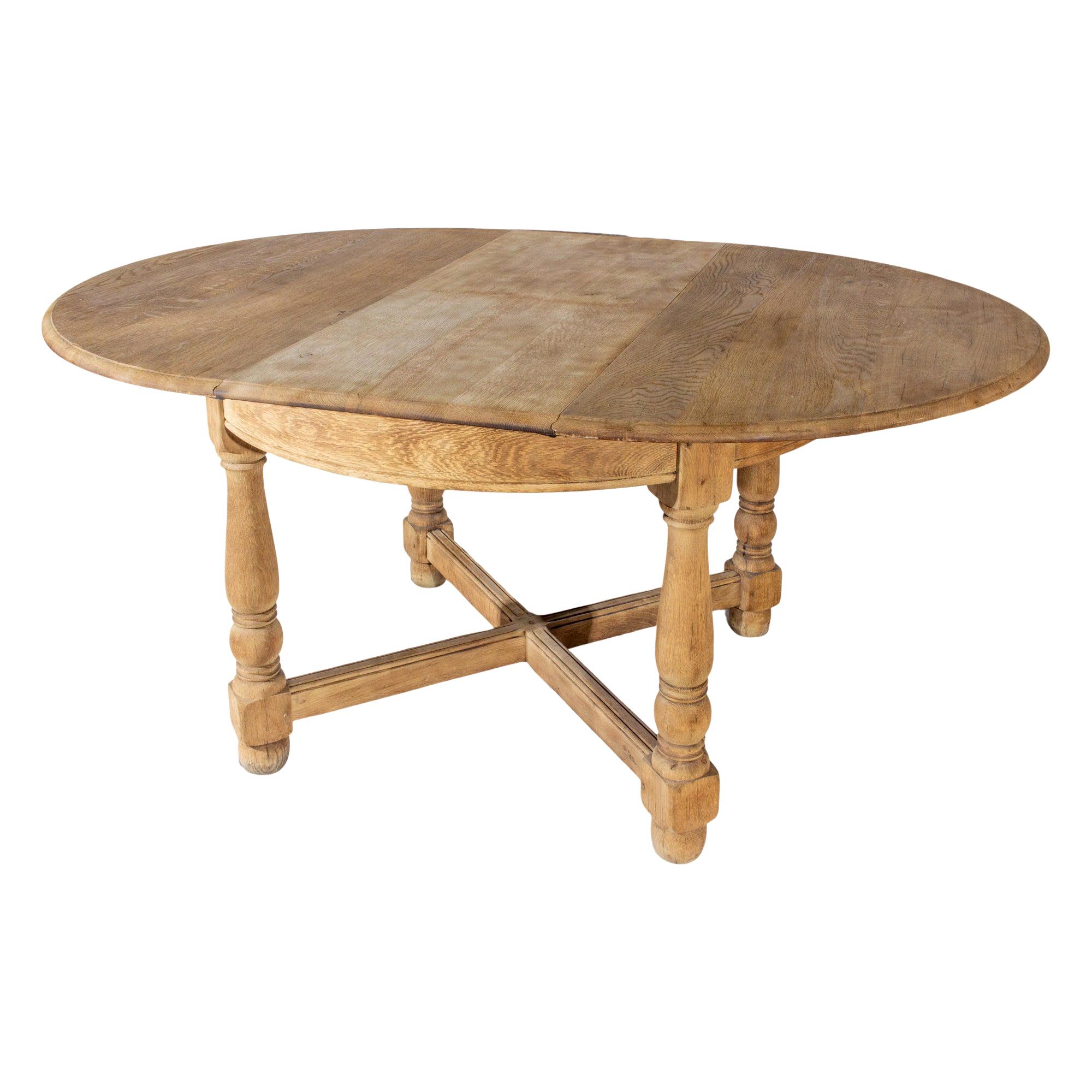 Vintage French Oak Butterfly Leaf Table