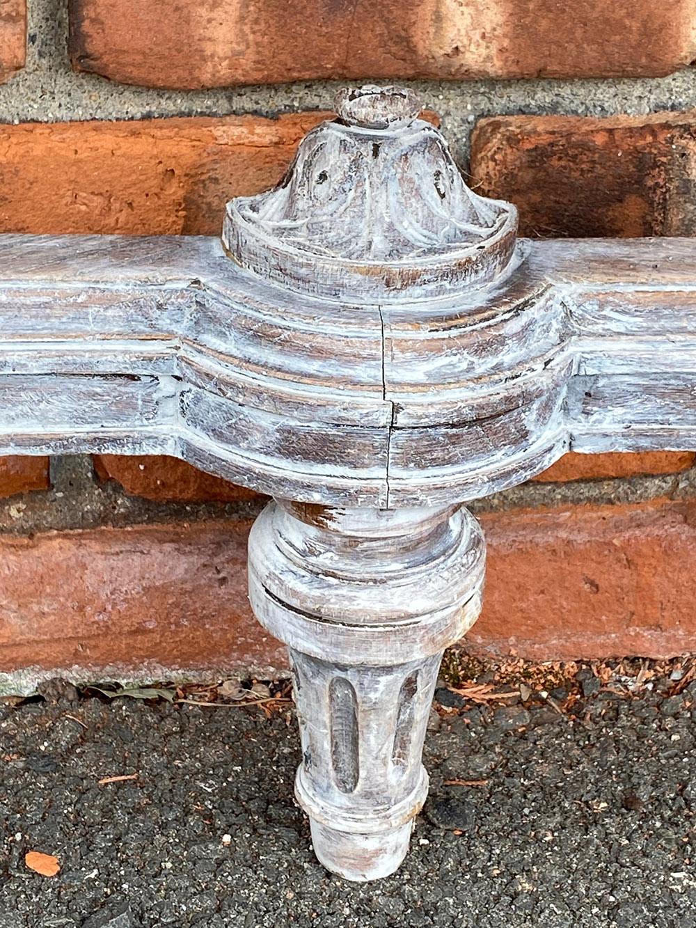 20th Century Vintage French Oak Demi Table in Grey Wash For Sale