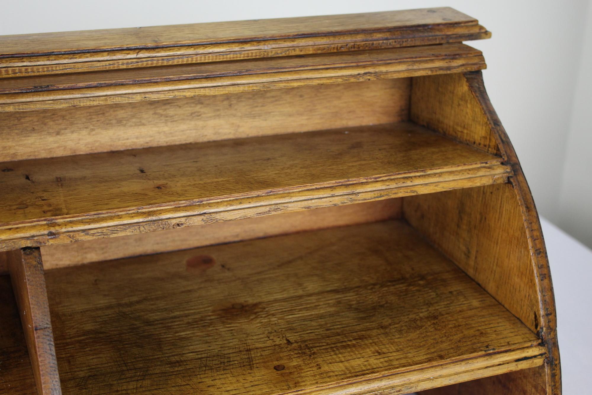 Vintage French Oak Desk Organizer 1