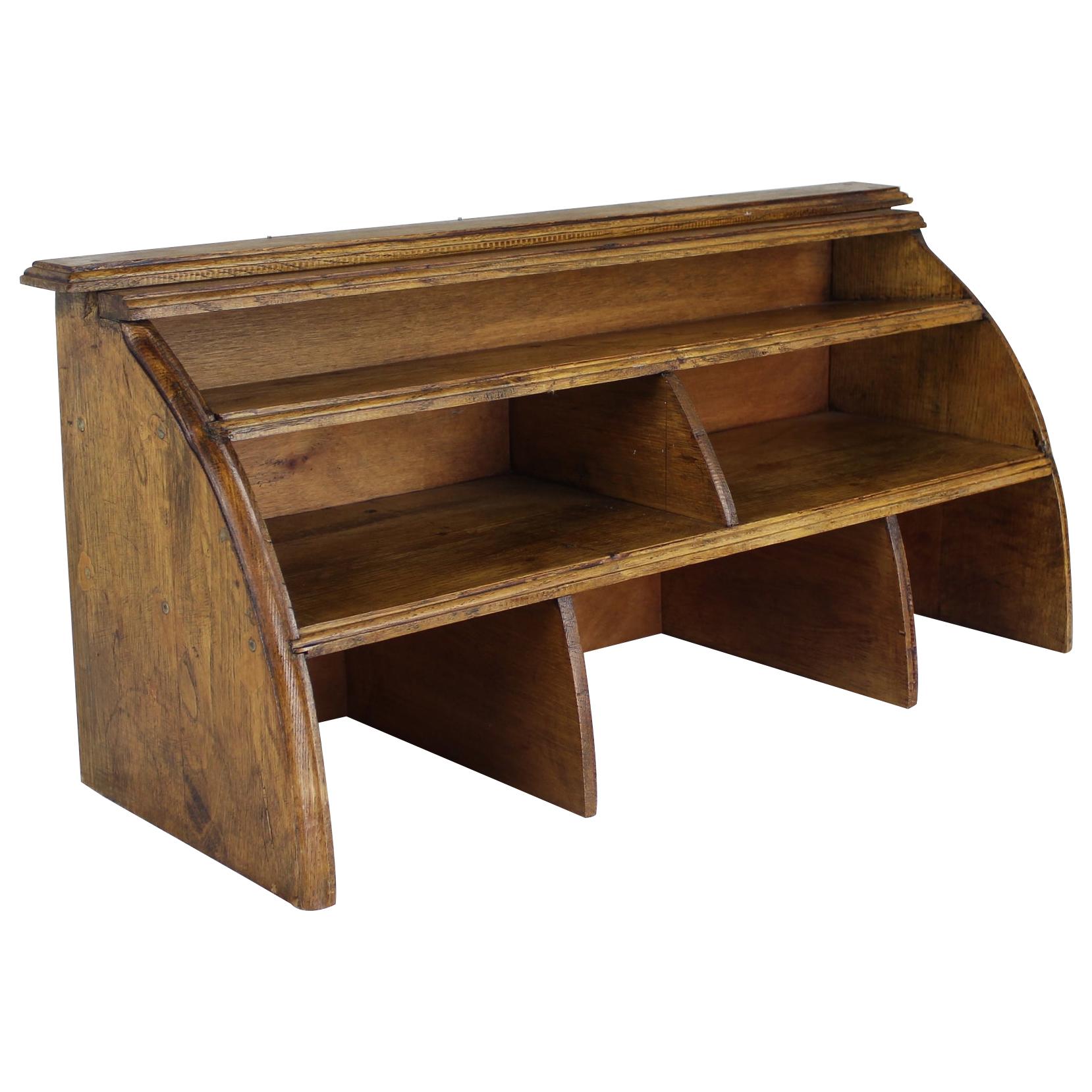 Vintage French Oak Desk Organizer