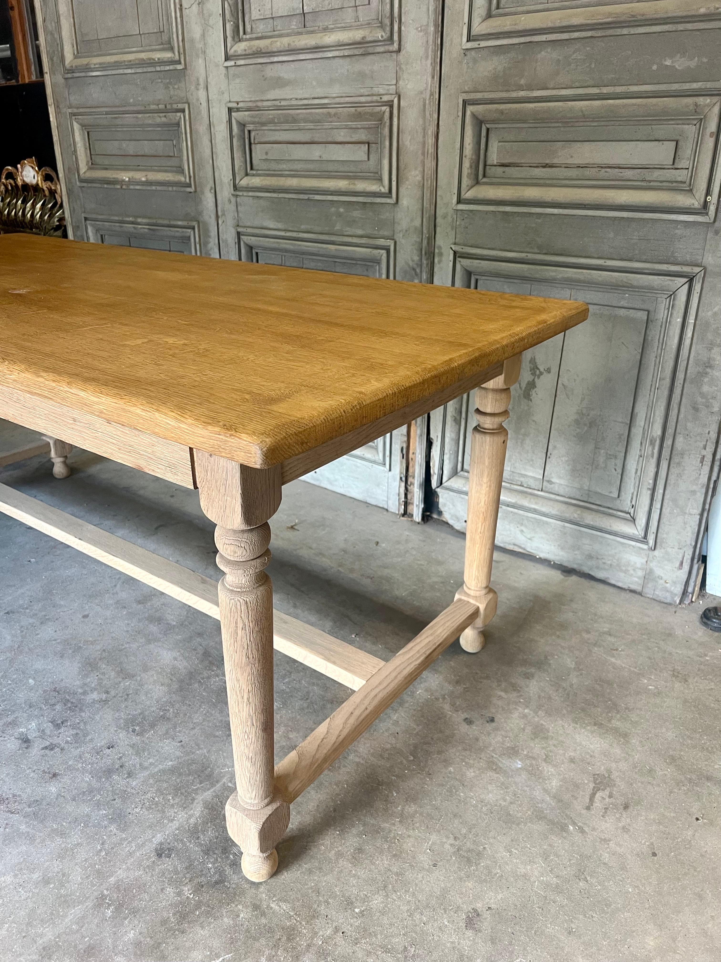 Vintage French Oak Dining Table  For Sale 4
