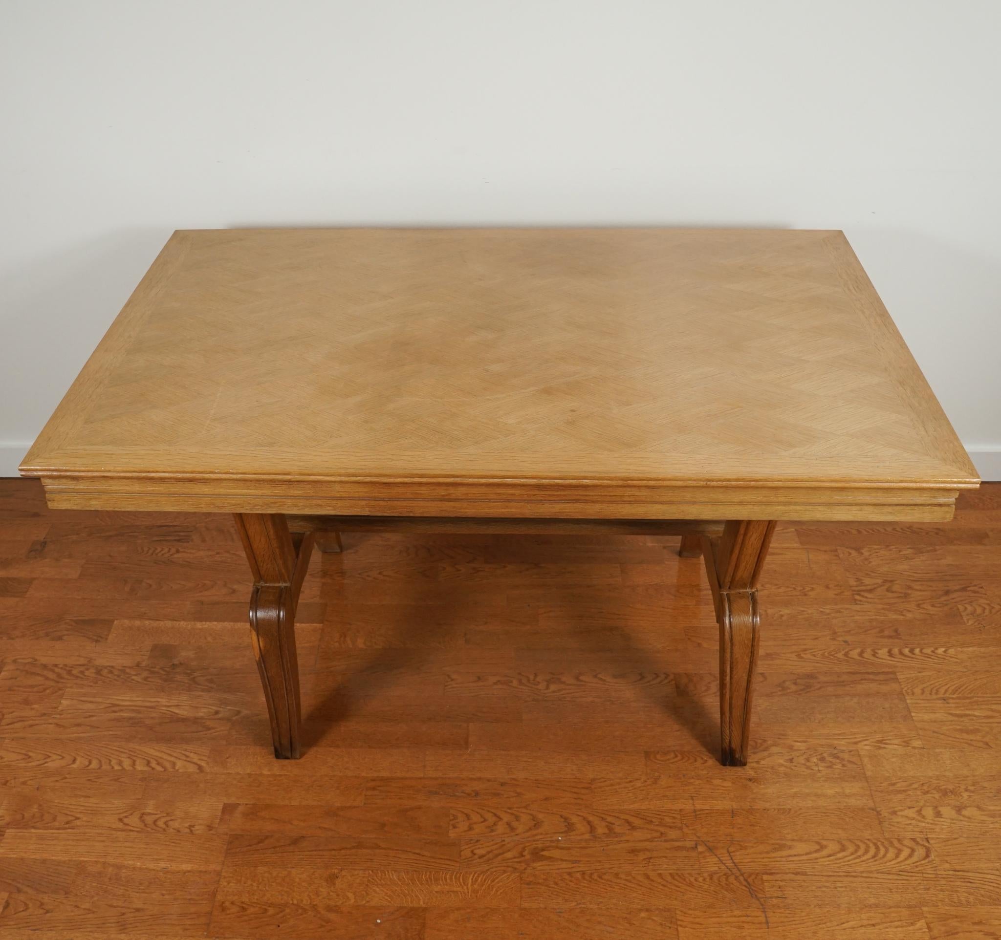 Neoclassical Vintage French Oak Dining Table