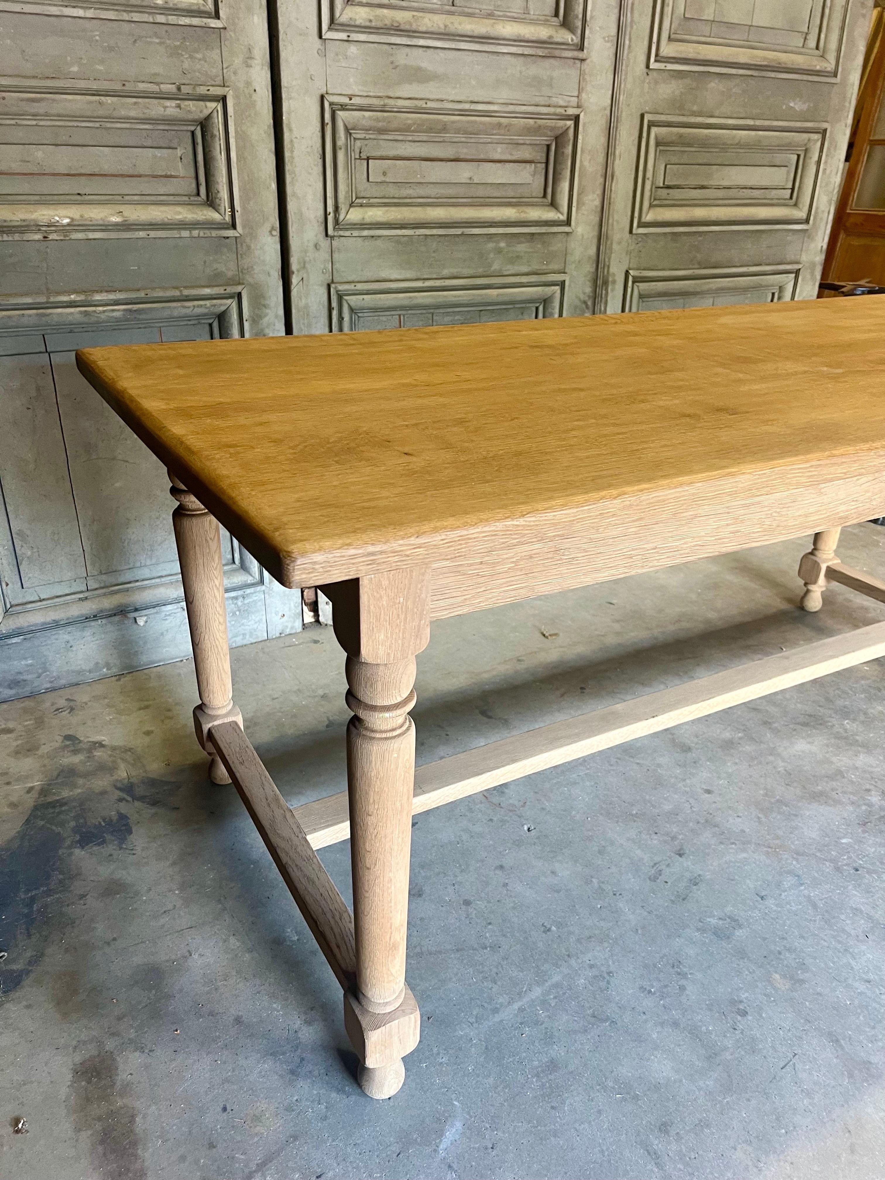 Carved Vintage French Oak Dining Table  For Sale