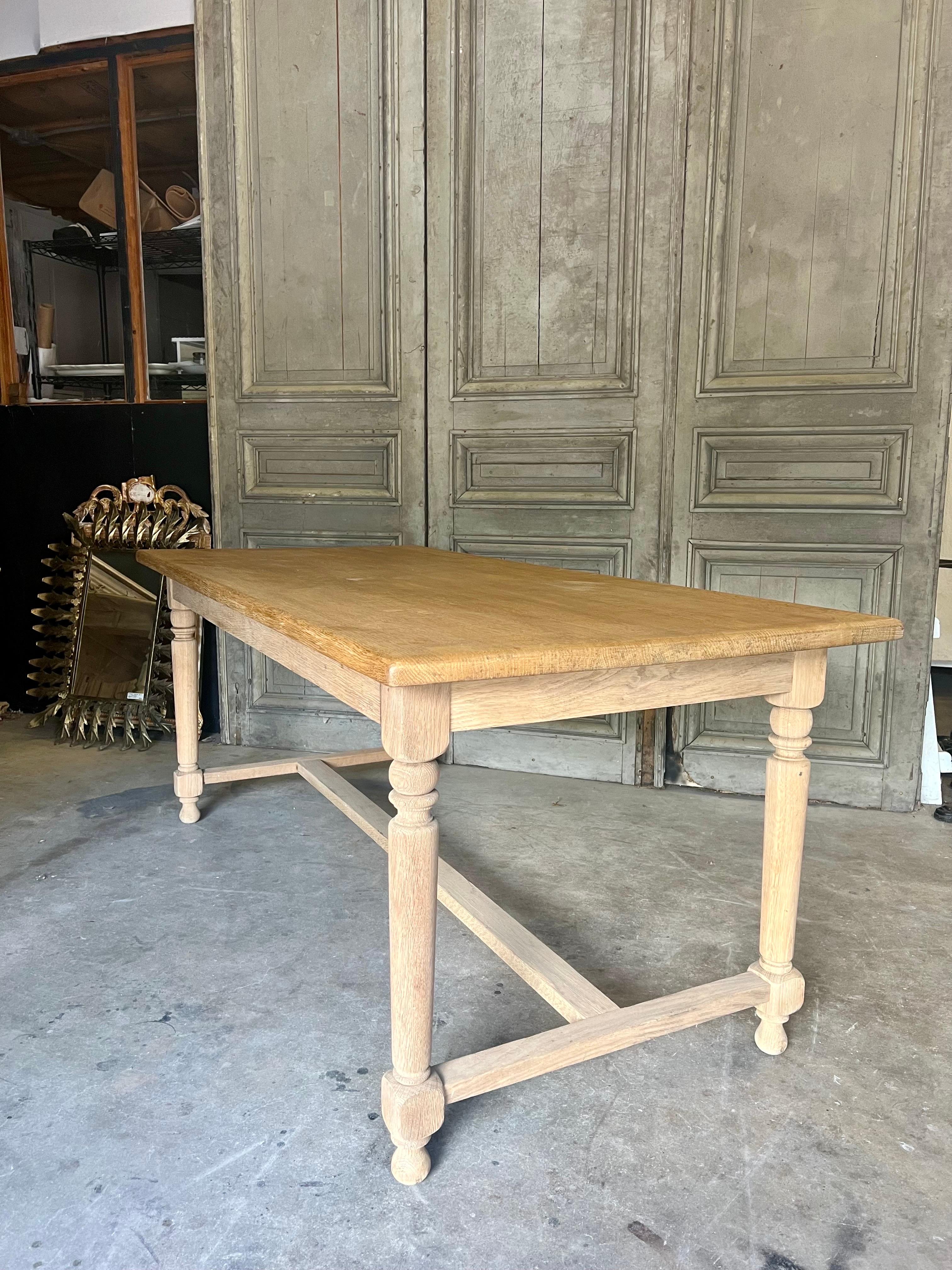 20th Century Vintage French Oak Dining Table  For Sale