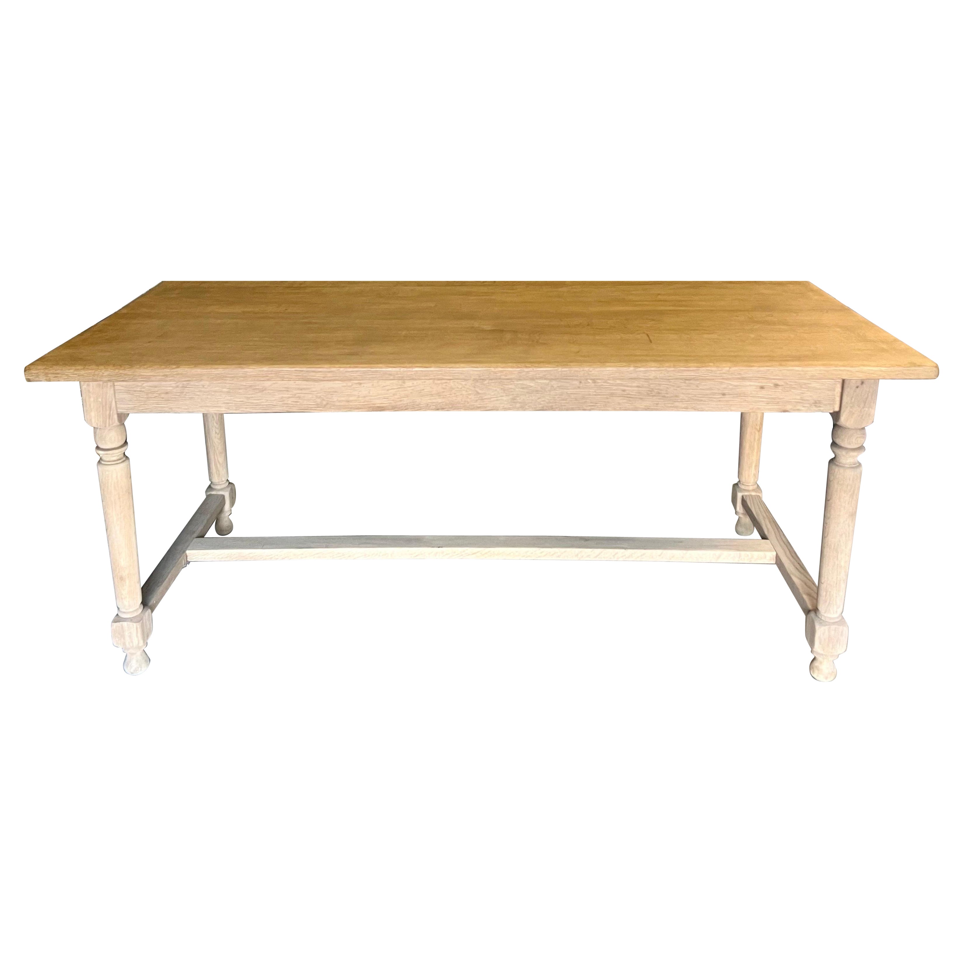 Vintage French Oak Dining Table For Sale