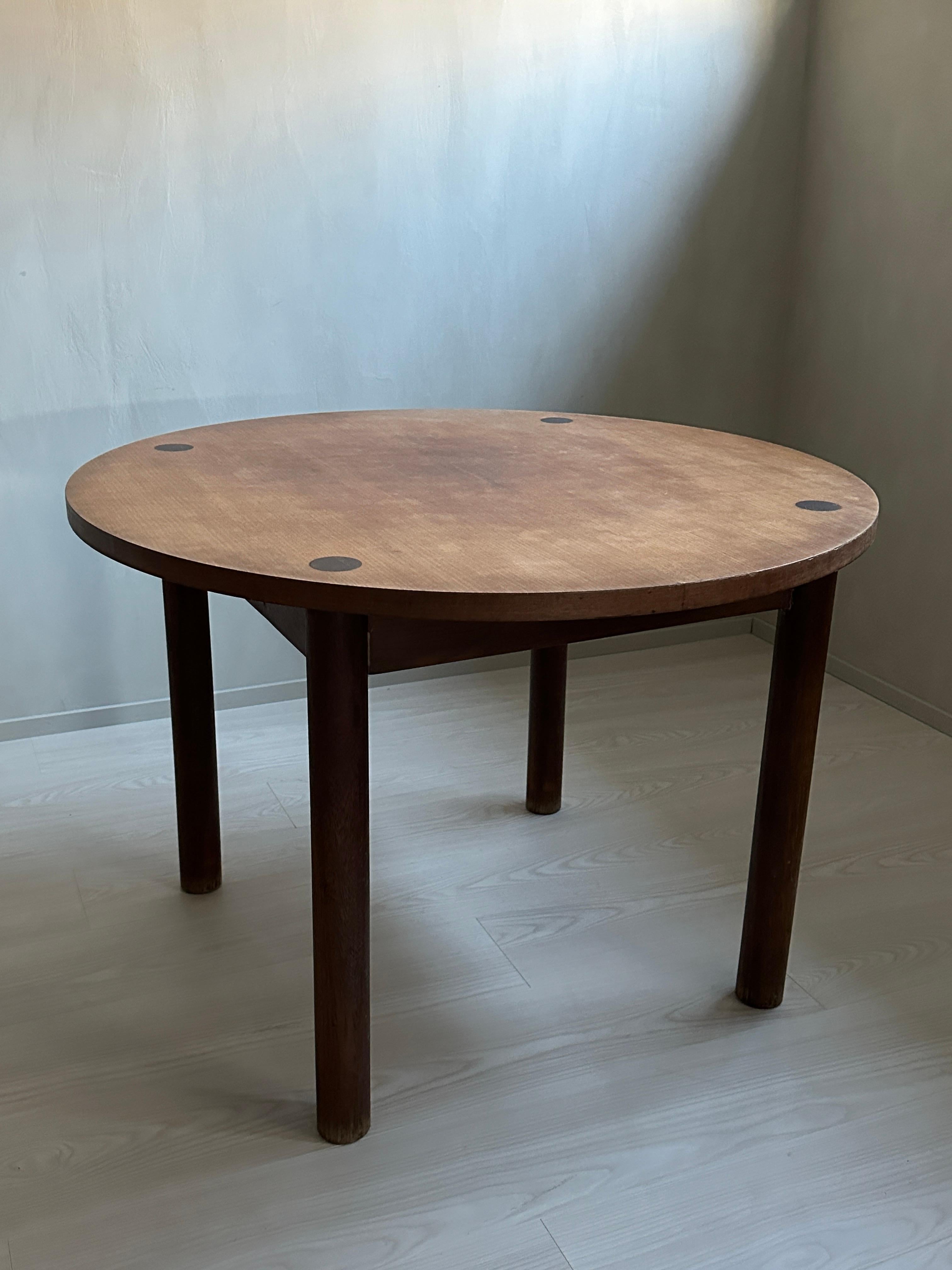 Vintage French Oak Dining Table in Style of Charlotte Perriand, France, 1950s 11