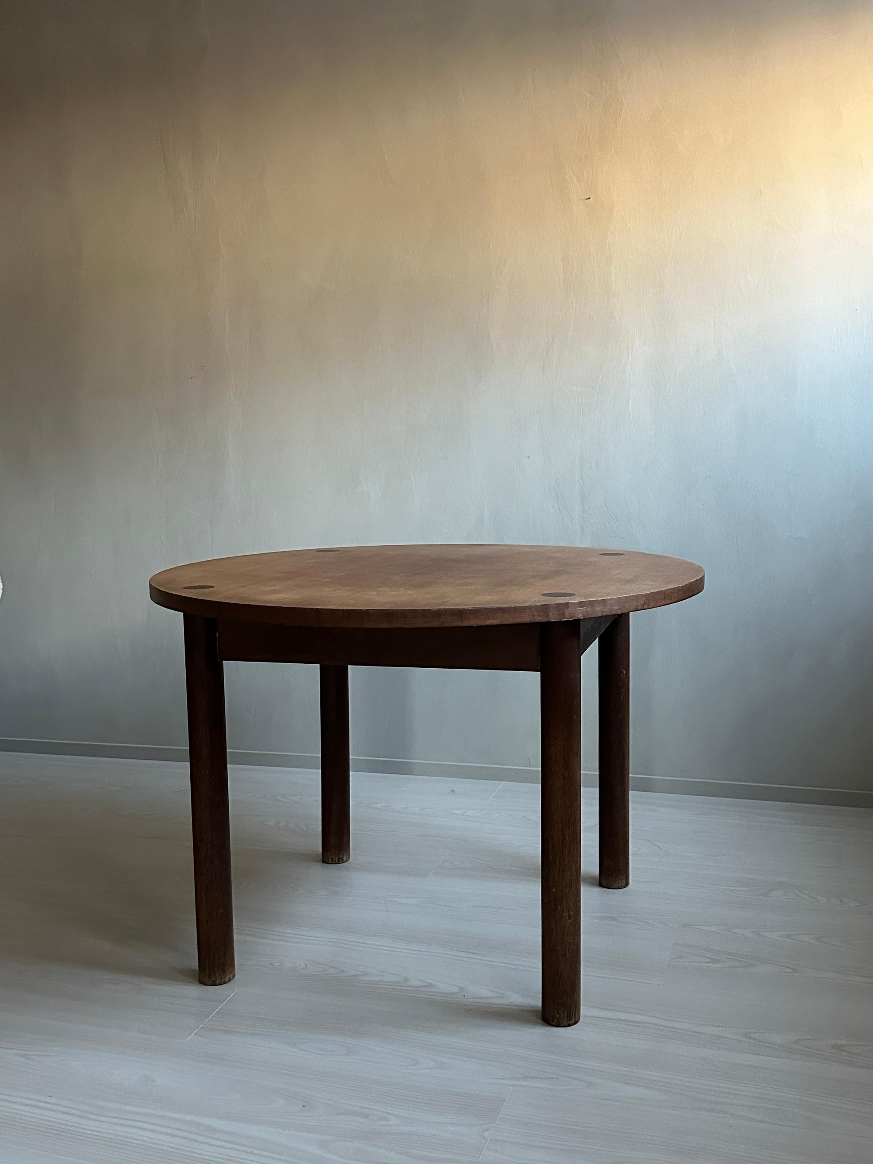 Vintage French Oak Dining Table in Style of Charlotte Perriand, France, 1950s In Good Condition In Hønefoss, 30