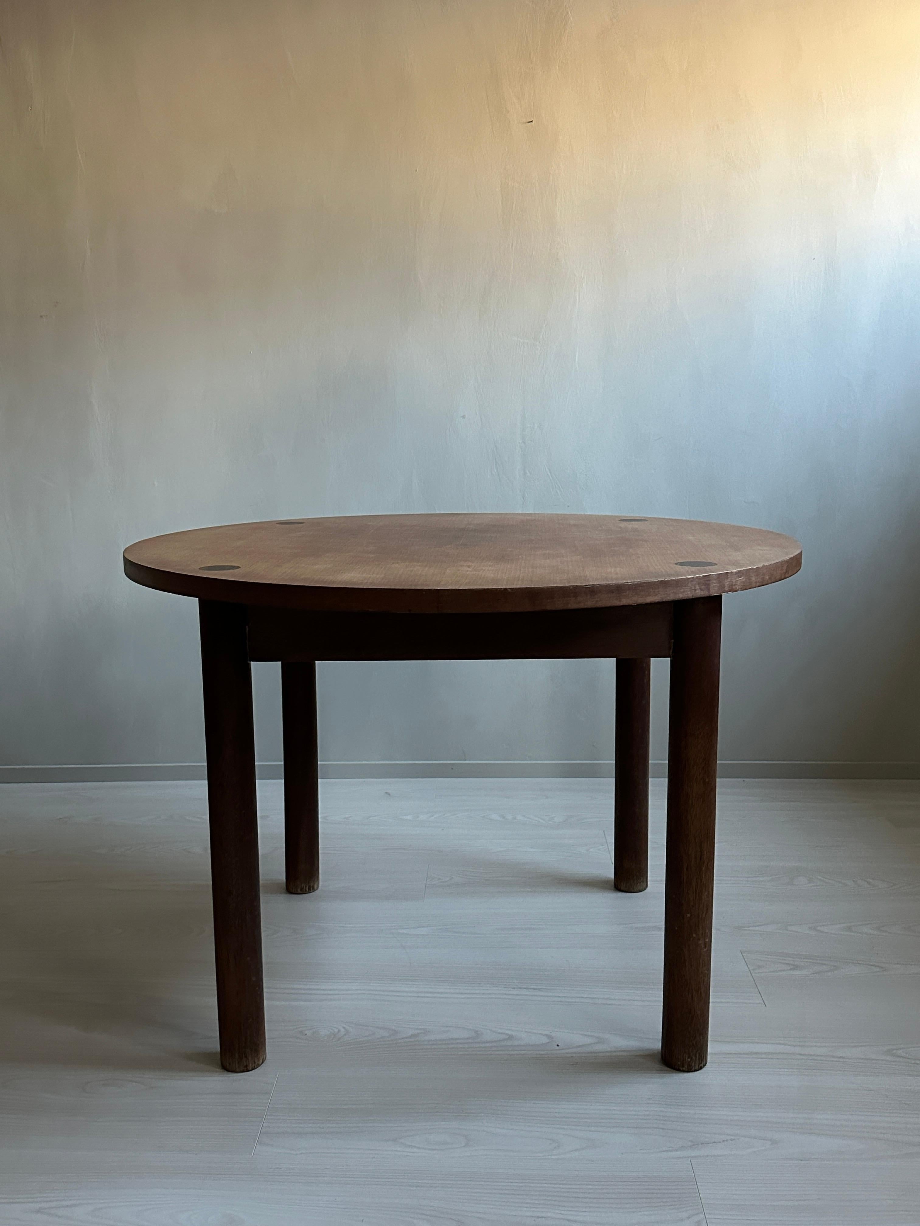 Vintage French Oak Dining Table in Style of Charlotte Perriand, France, 1950s 1
