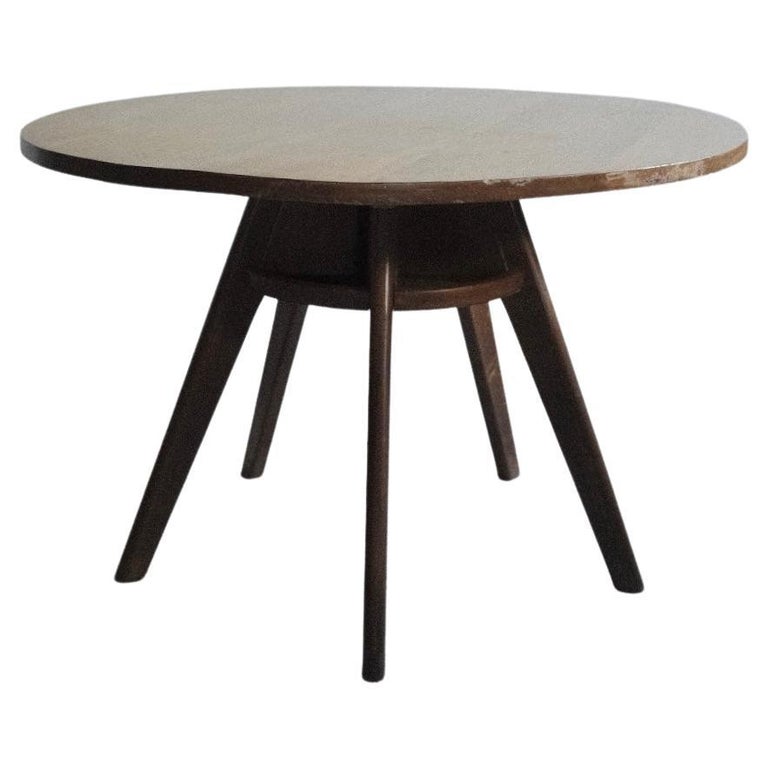 Vintage French Oak Dining Table in Style of Pierre Jeanneret, France, 1950s at 1stDibs