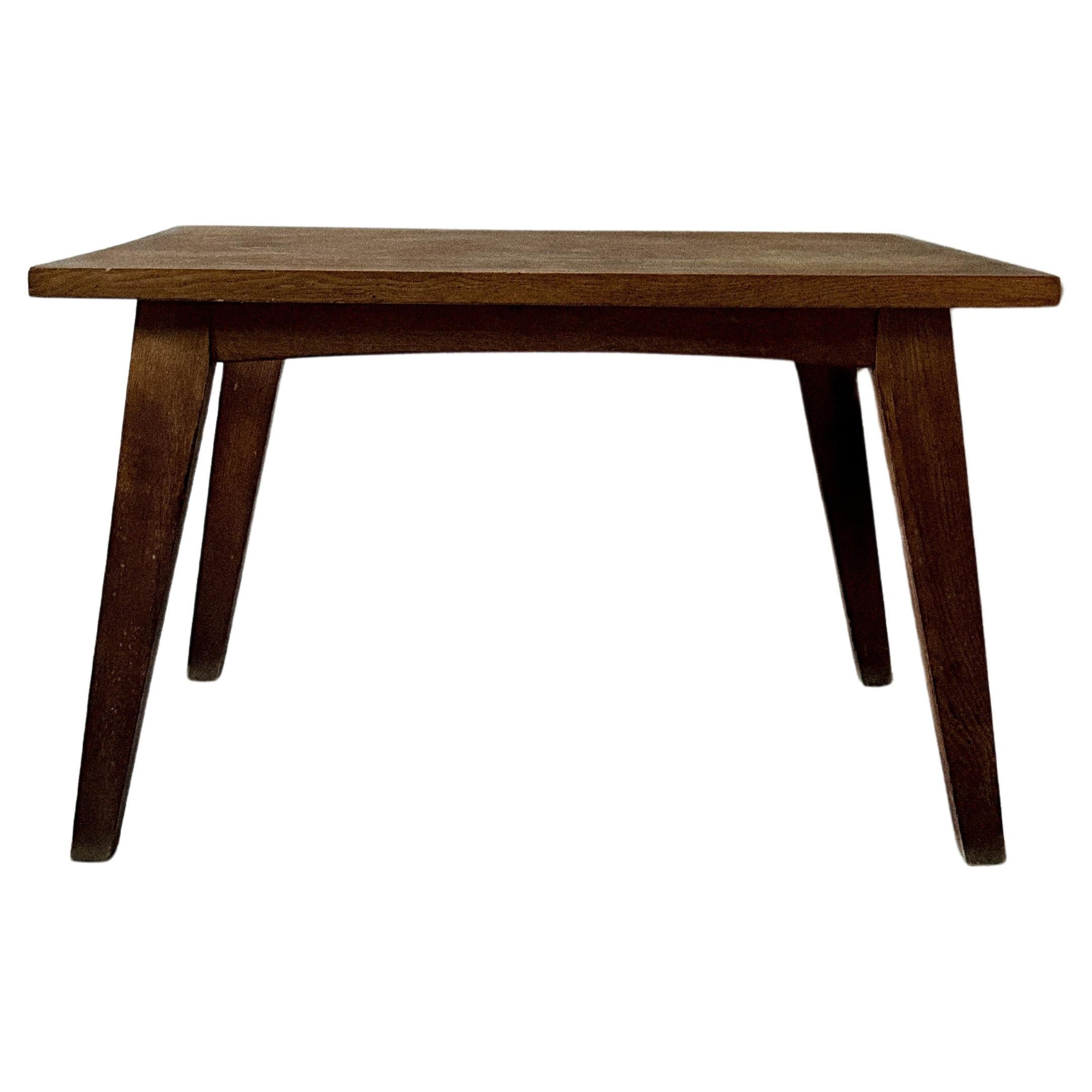 Vintage French Oak Dining Table in Style of Pierre Jeanneret, France, 1950s For Sale