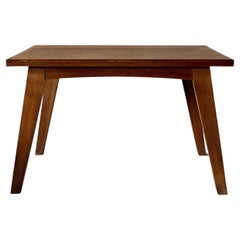 Französischer Vintage-Esstisch aus Eiche im Stil von Pierre Jeanneret, Frankreich, 1950er Jahre