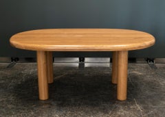 Vintage French Oak Dining Table in the Style of Charlotte Perriand, c. 1960