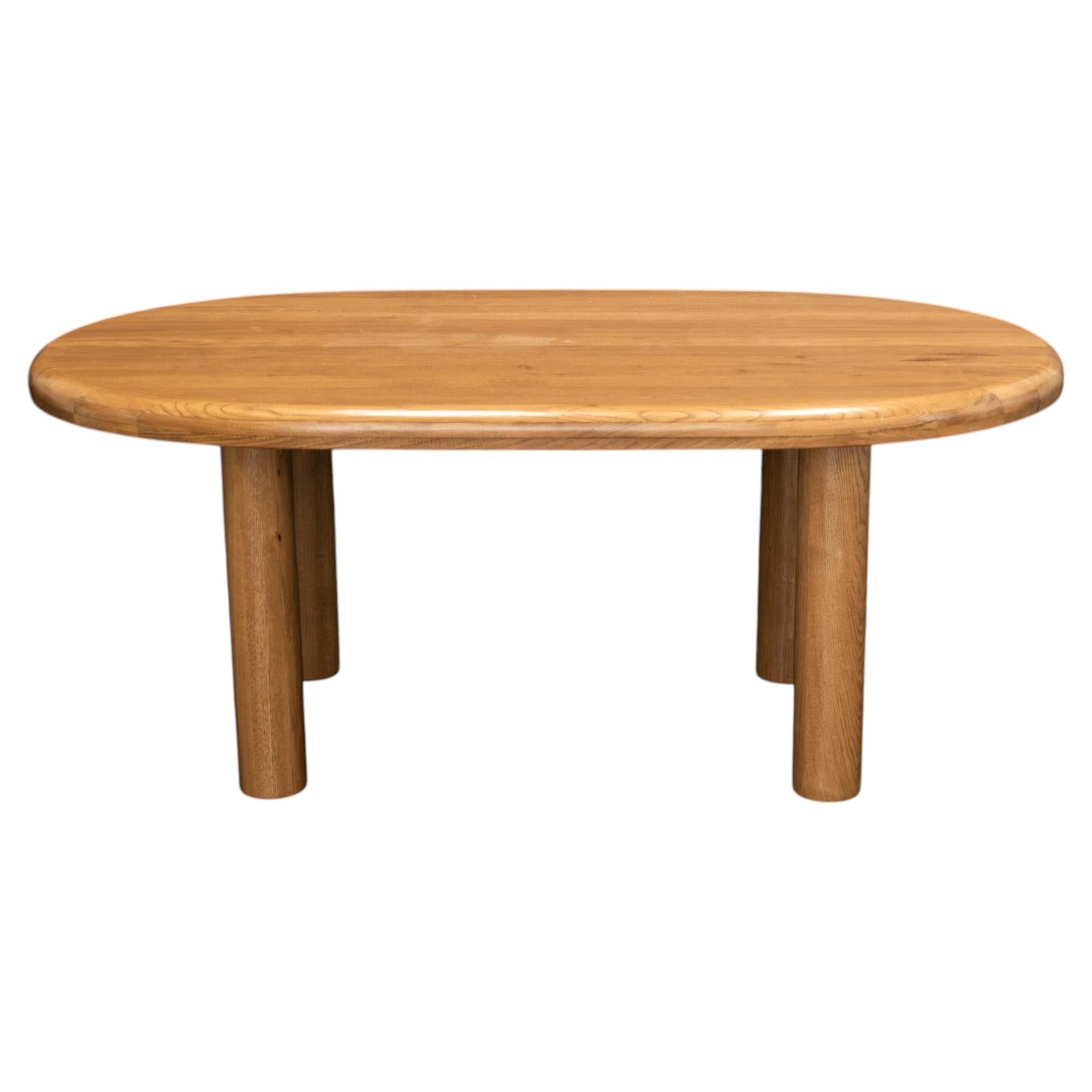 Vintage French Oak Dining Table in the Style of Charlotte Perriand, c. 1960