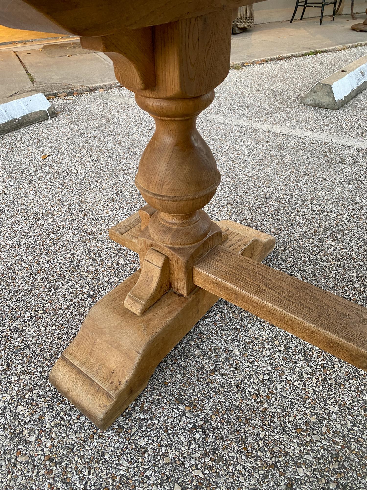 Vintage French Oak Double Pedestal Table with Detailed Top 5