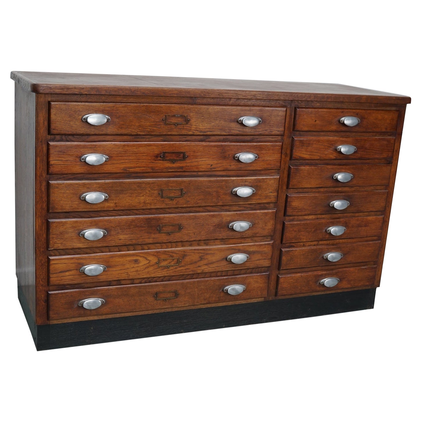 Vintage Oak Oak Fabric Store Apothecary Cabinet, 1950s