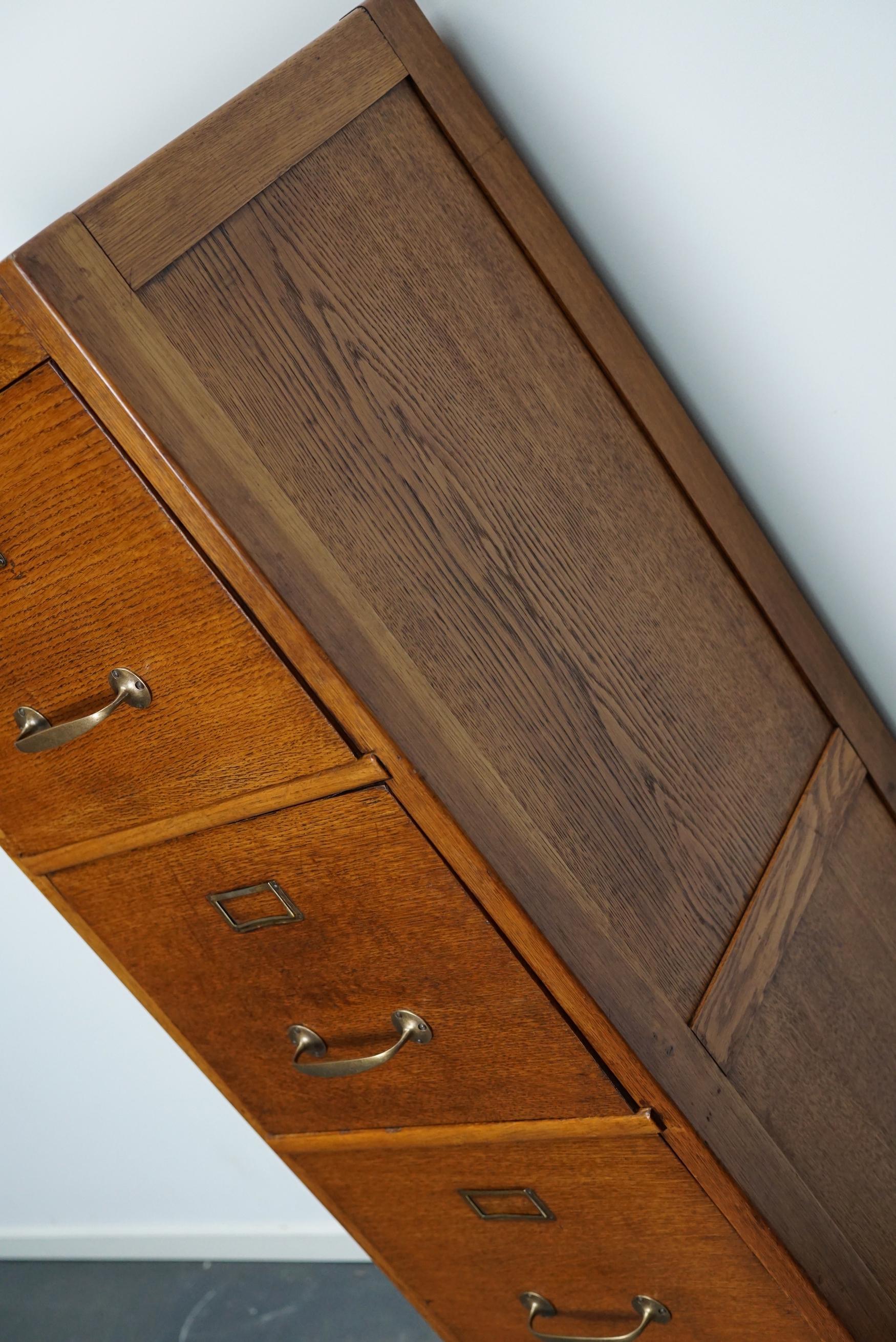 Vintage French Oak Filing Cabinet, 1930s 7