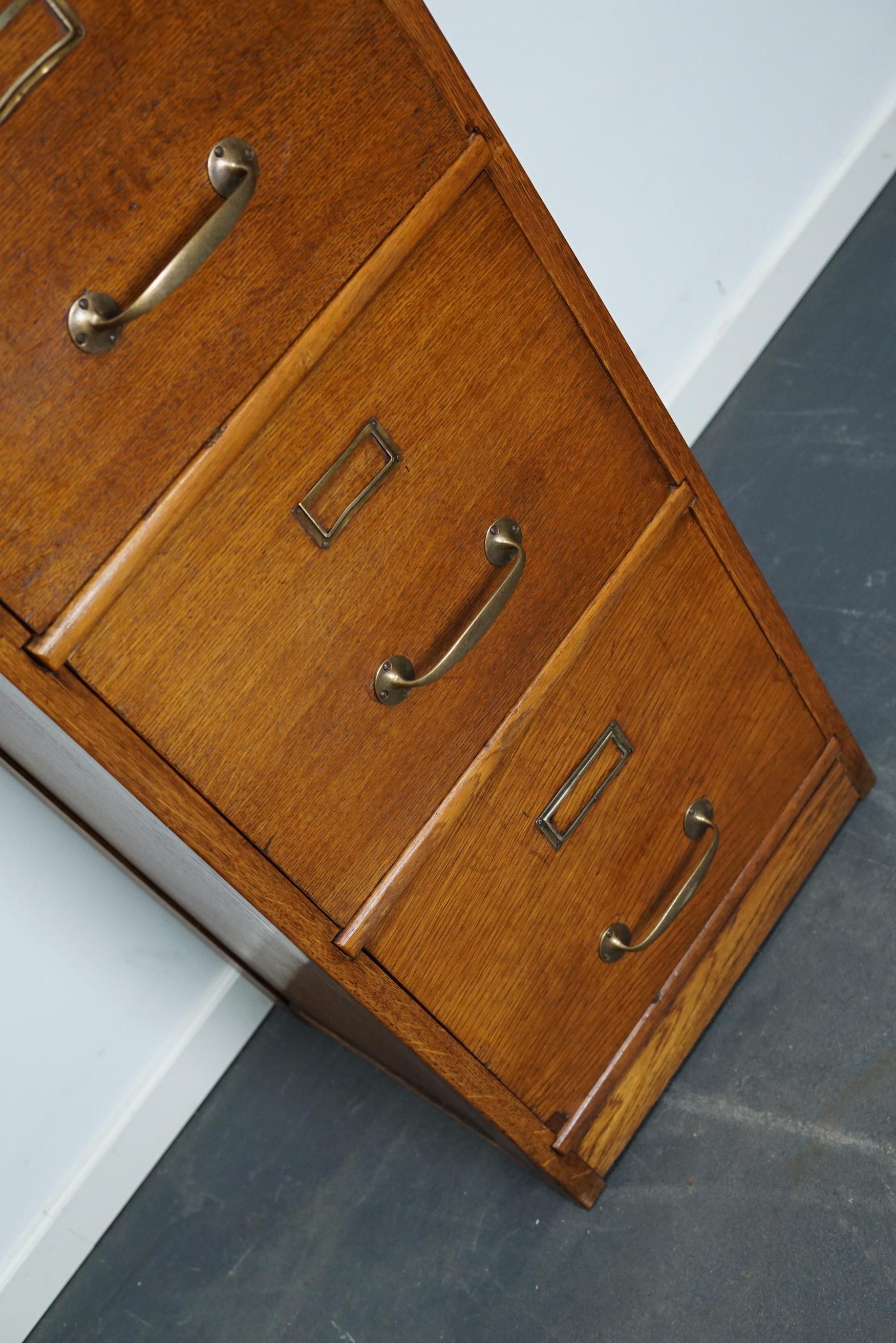 Mid-20th Century Vintage French Oak Filing Cabinet, 1930s