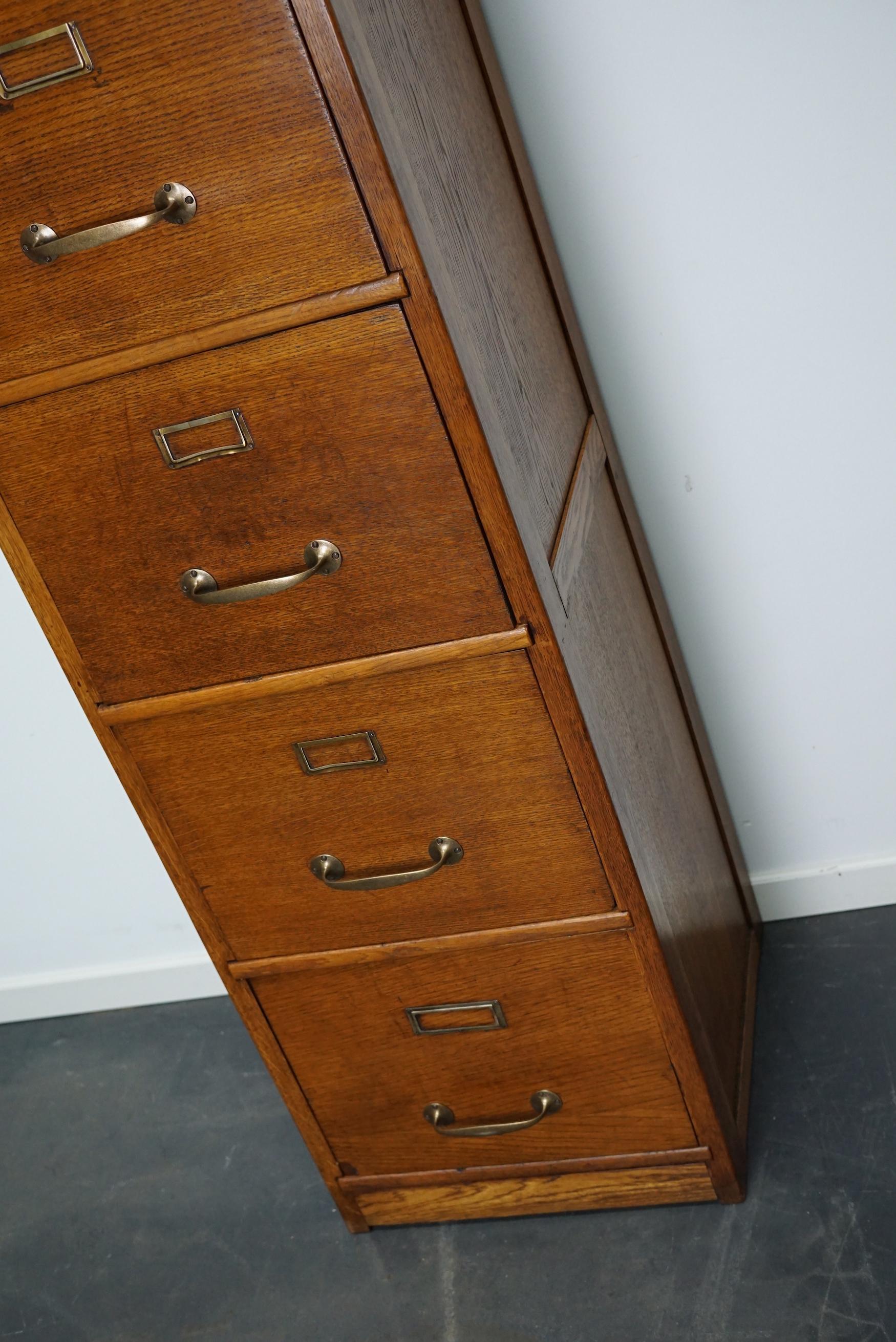 Vintage French Oak Filing Cabinet, 1930s 2