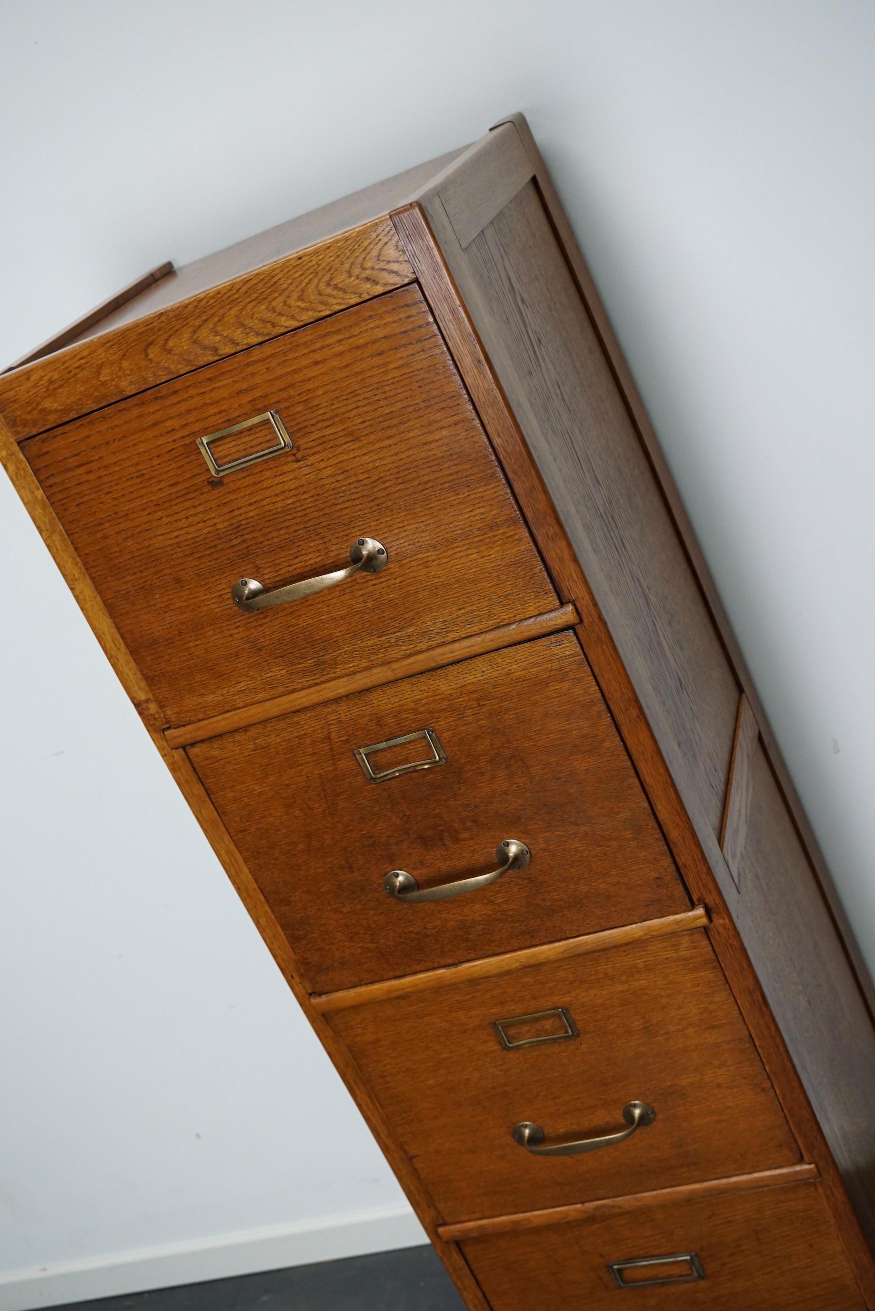 Vintage French Oak Filing Cabinet, 1930s 3