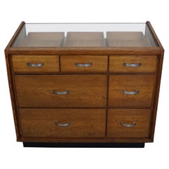 Vintage French Oak Haberdashery Cabinet or Shop Counter, 1950s