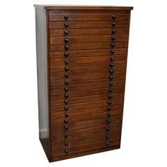Vintage French Oak Jewelers / Watchmakers Cabinet, circa 1930