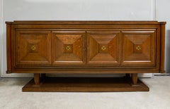 Vintage French Oak Sideboard with Bronze Mounts