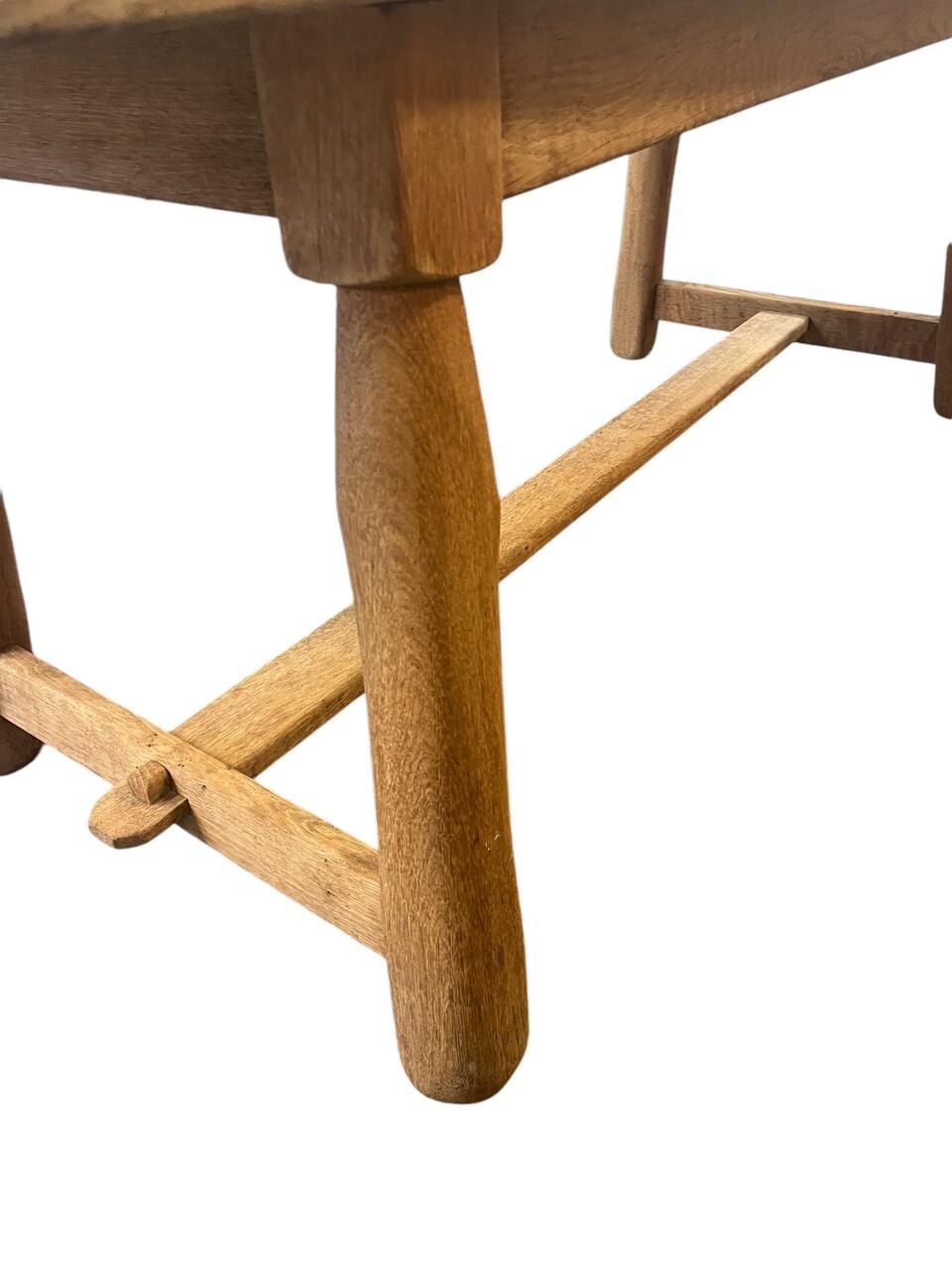 Hand-Carved Vintage French Oak Trestle / Dining Table