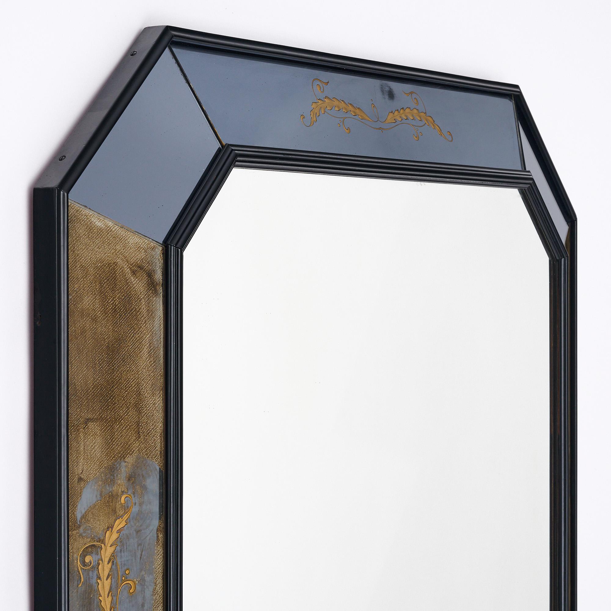 Français Miroir octogonal français vintage en vente
