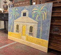 Olio francese d'epoca su tela firmato Jacques Lamy