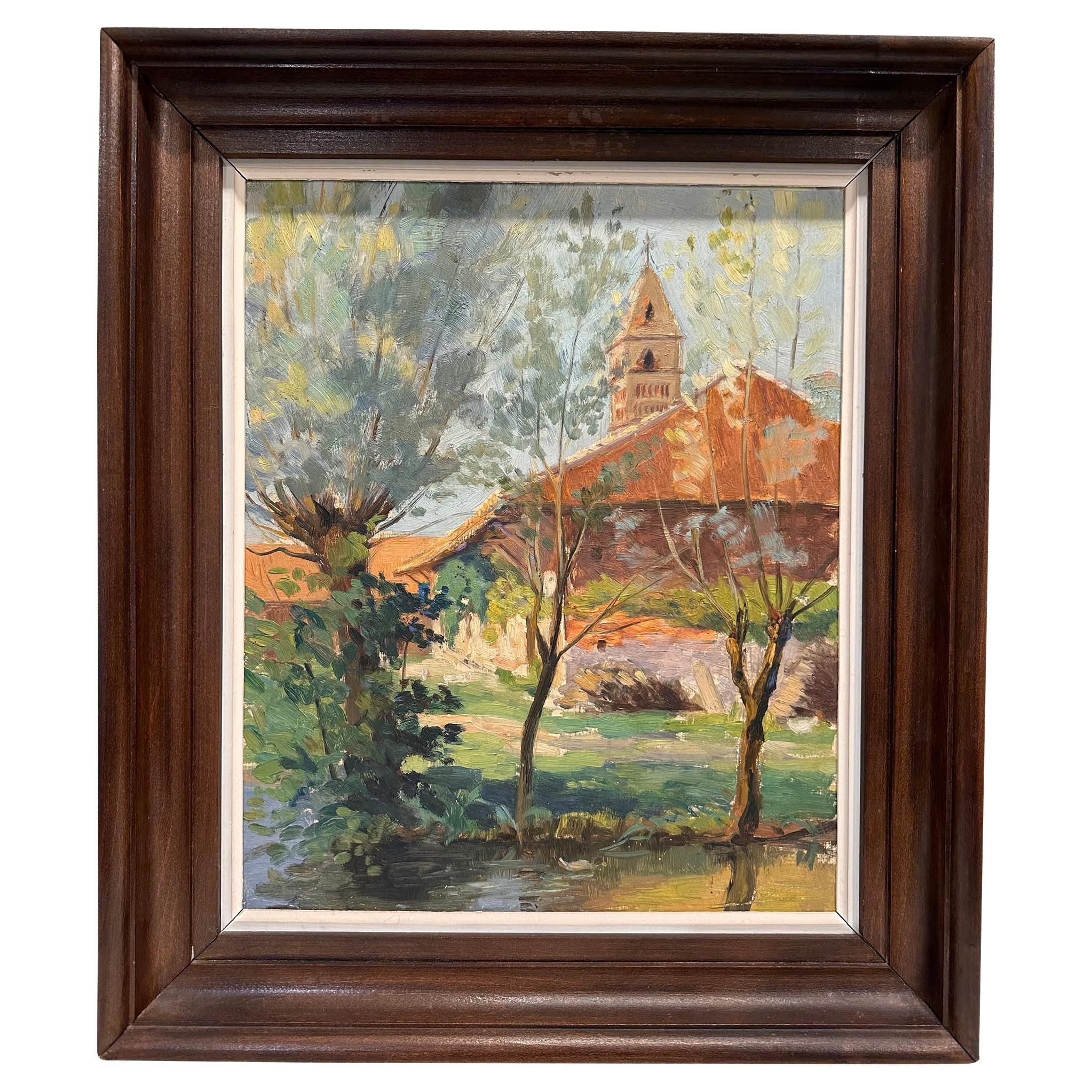 Vintage French Oil Painting For Sale