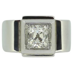 Vintage French Old Cut Diamond Signet Ring