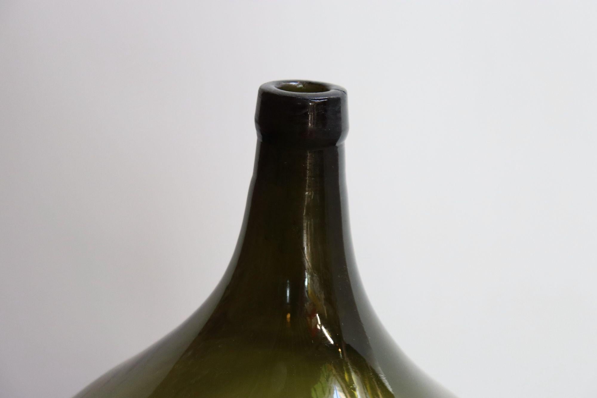Damigiana & damigiana francese vintage di colore verde oliva in vendita 4