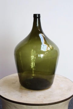 Vintage French Olive Green Demijohn / Carboy