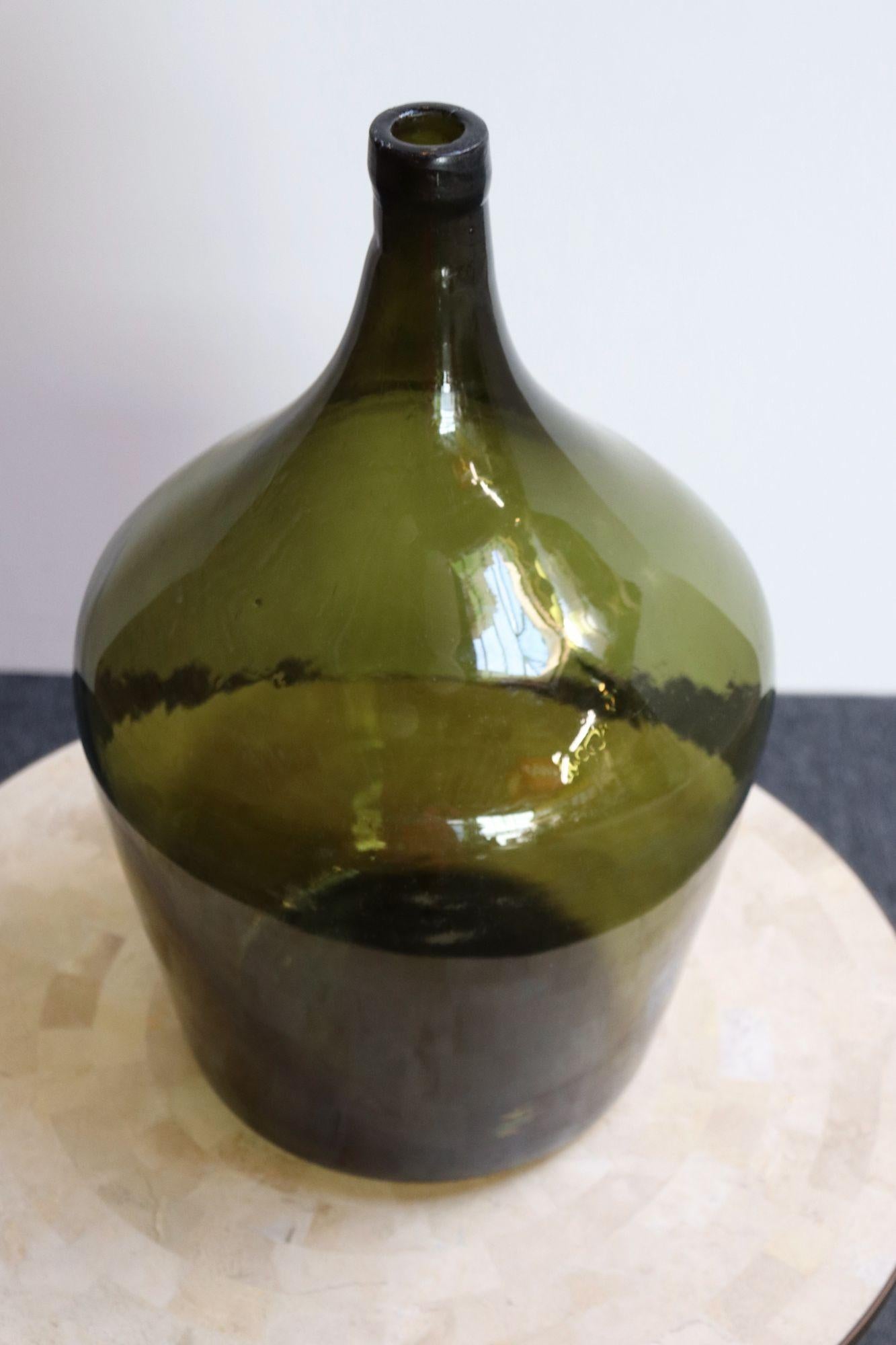 Stile provenzale Damigiana & damigiana francese vintage di colore verde oliva in vendita