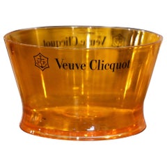Vintage French Orange Acrylic "Veuve Clicquot" Six-Bottle Champagne Cooler