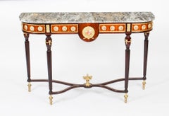 Vintage French Ormolu and Porcelain-Mounted Console Table, Mid-20th Century