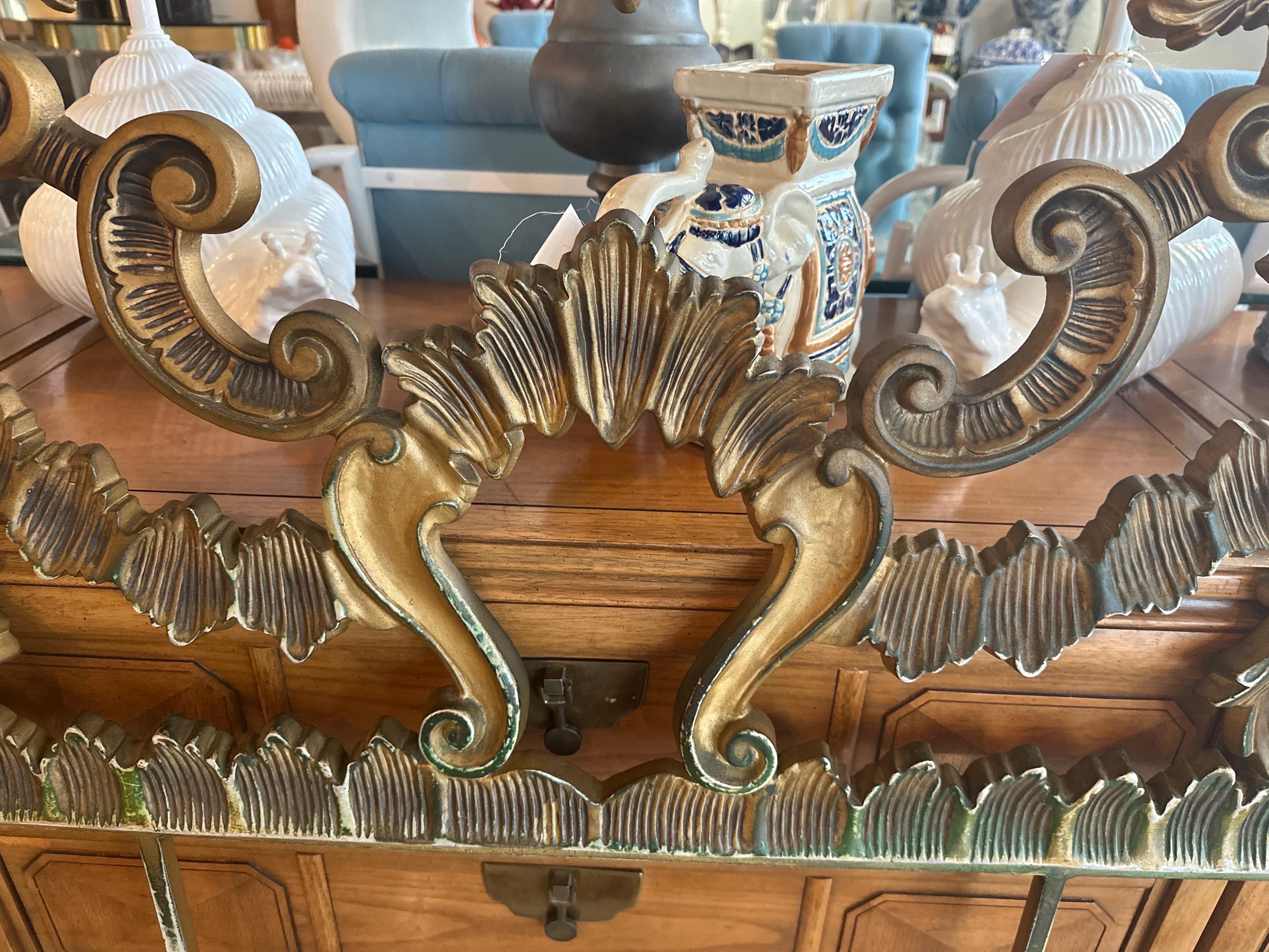 Vintage French Ornate Metal Full Size Headboard Bed  For Sale 3