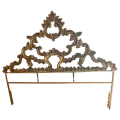 Vintage French Ornate Metal Full Size Headboard Bed