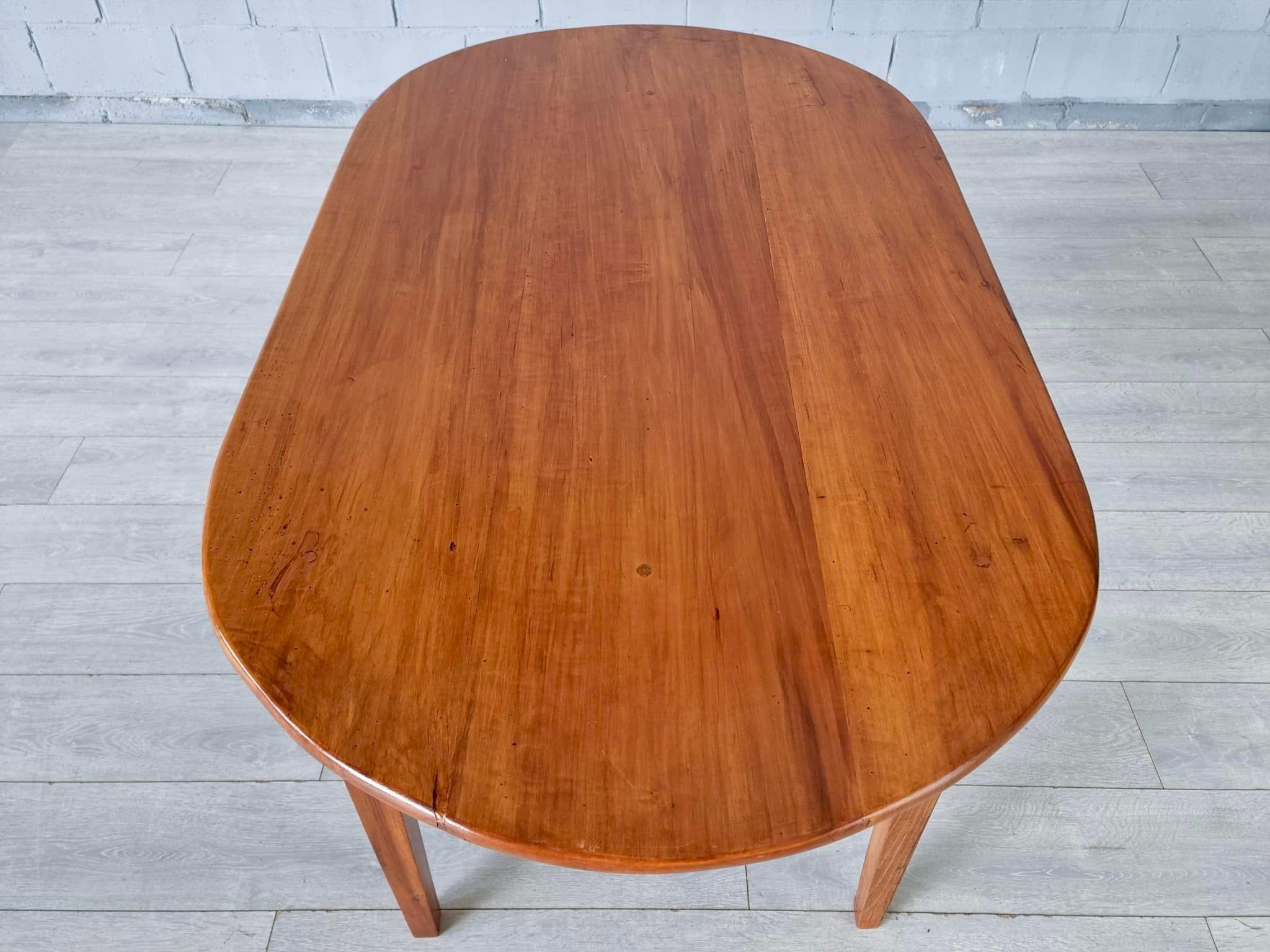 Vintage French Oval Dining Table or Kitchen Table With Single Drawer 5