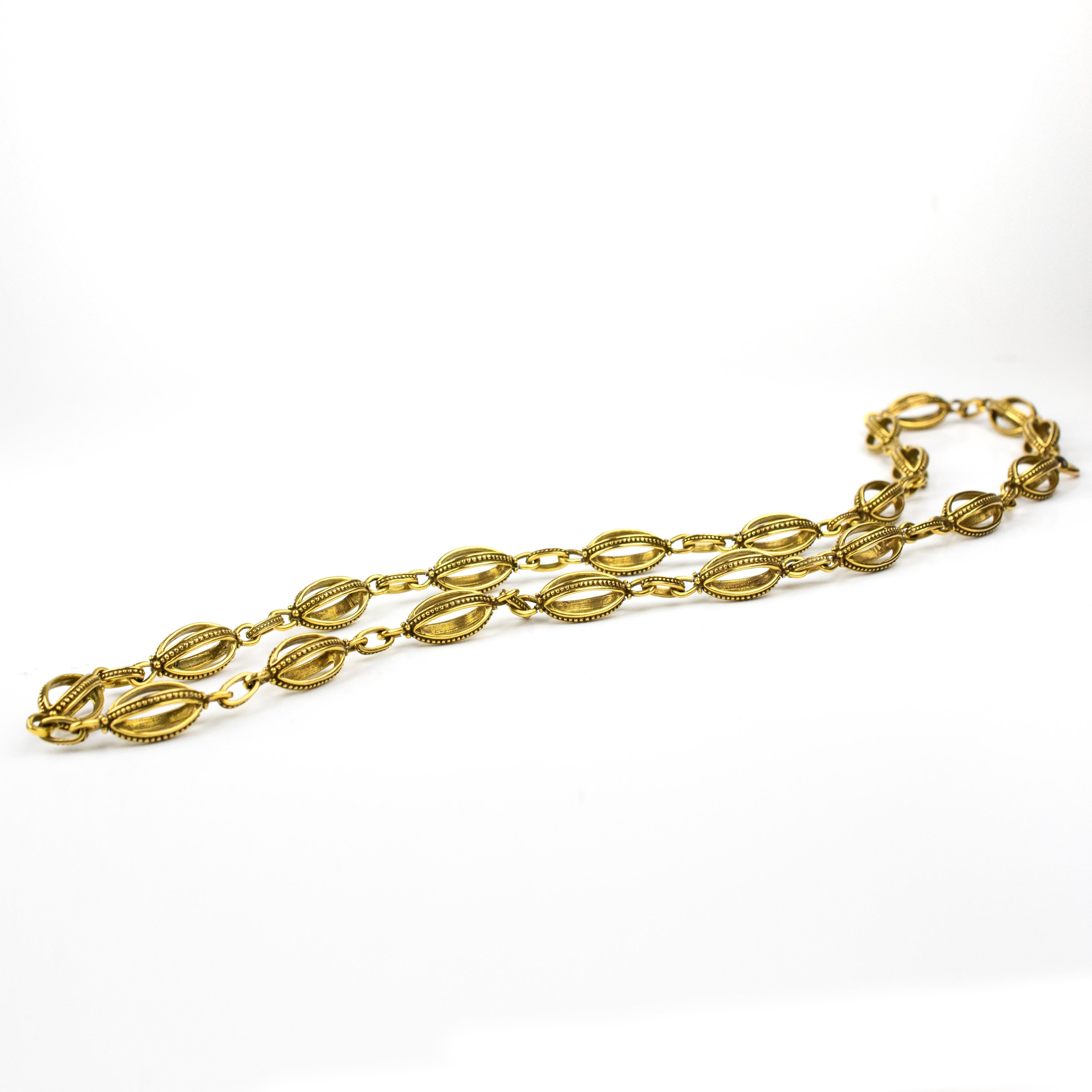 Vintage French Oval Link Necklace, 1950s For Sale 2