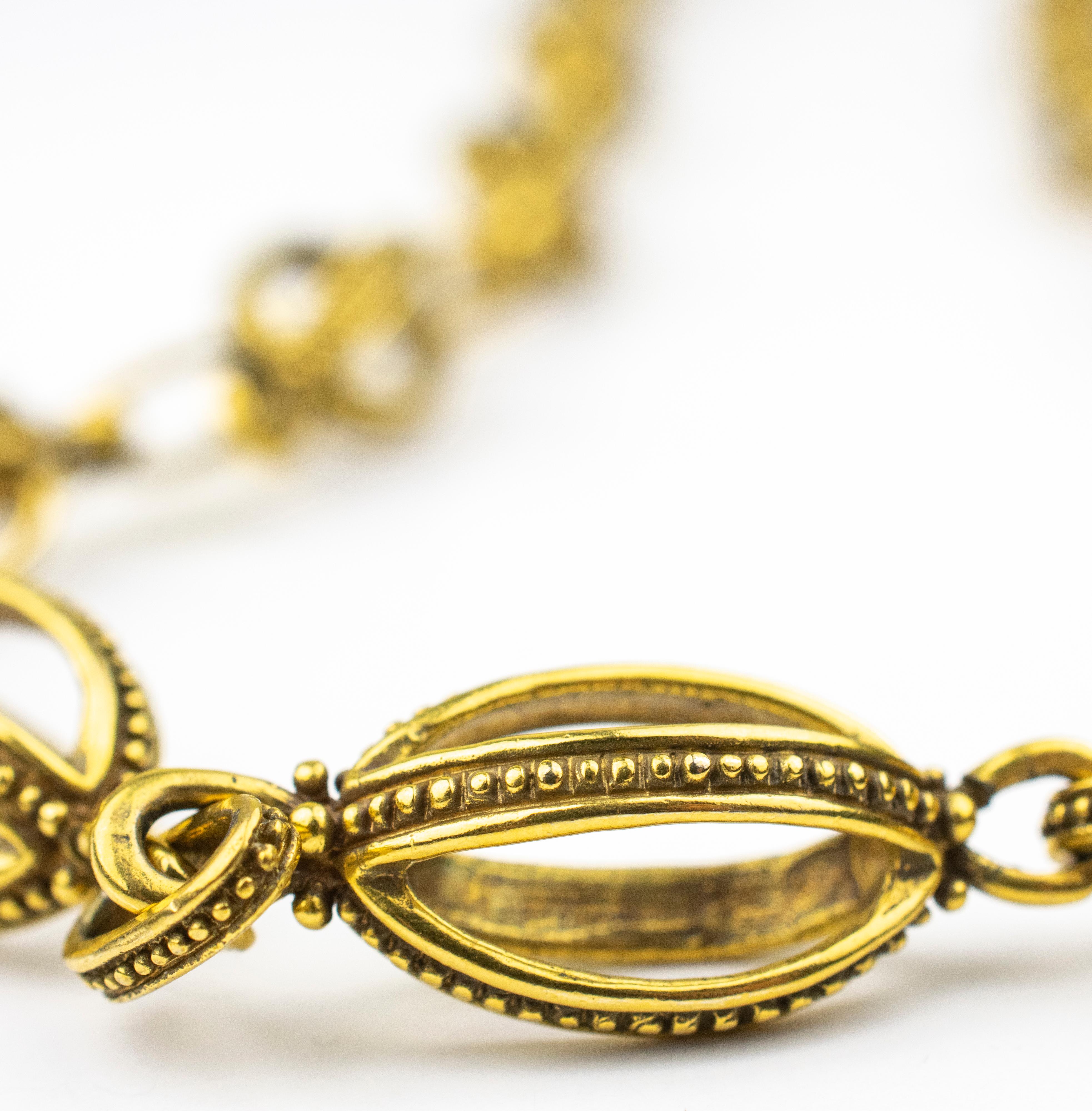 Empire Vintage French Oval Link Necklace, 1950s For Sale