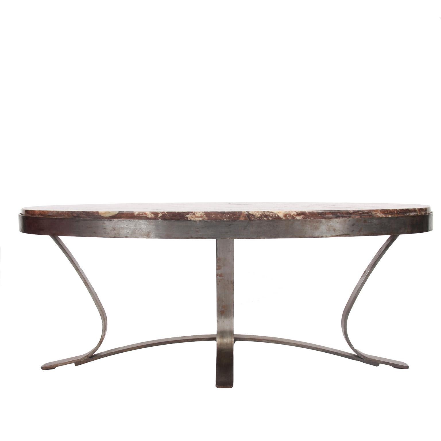 vintage oval marble coffee table