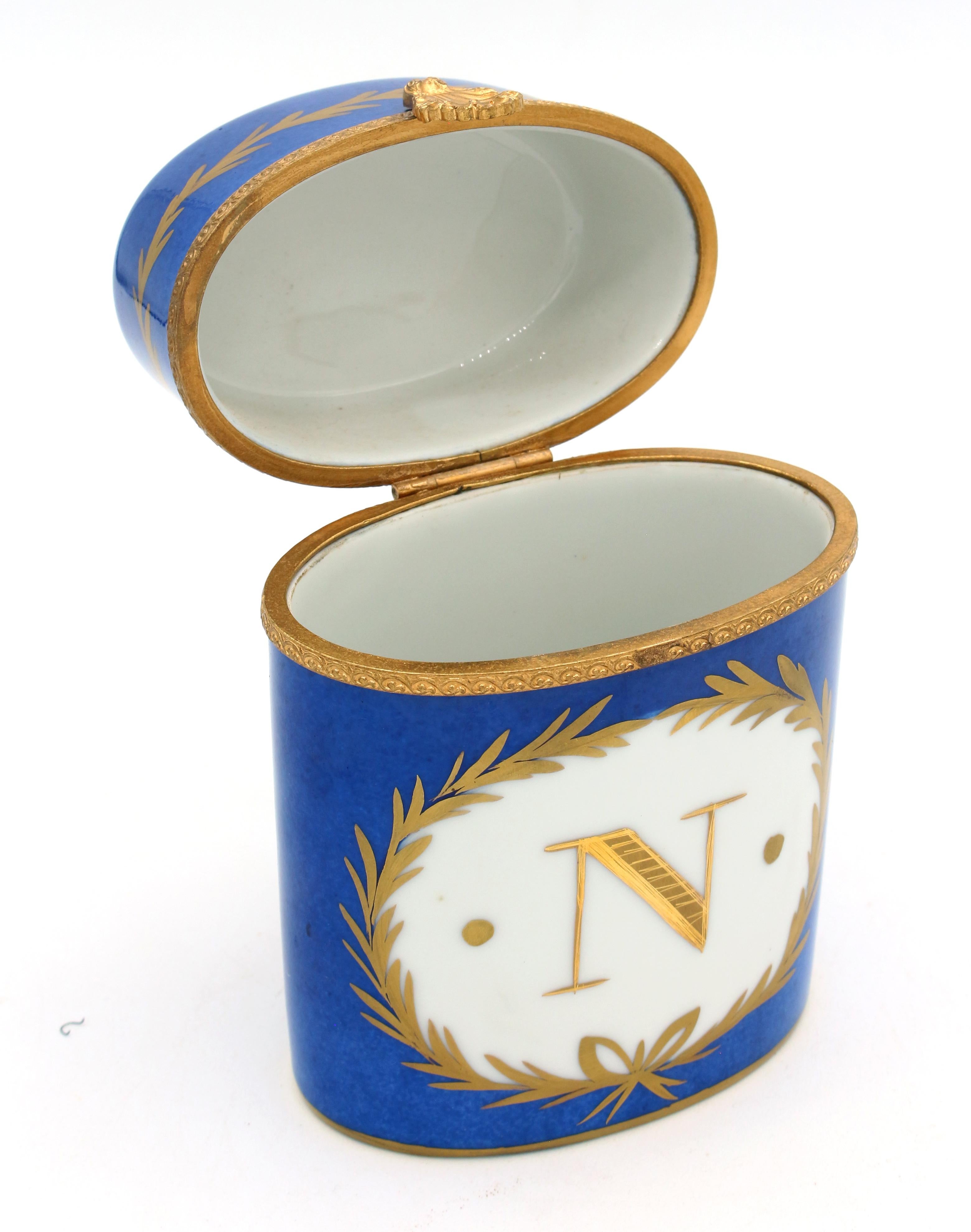 Napoleon III Vintage French Oval Trinket Box by Limoges