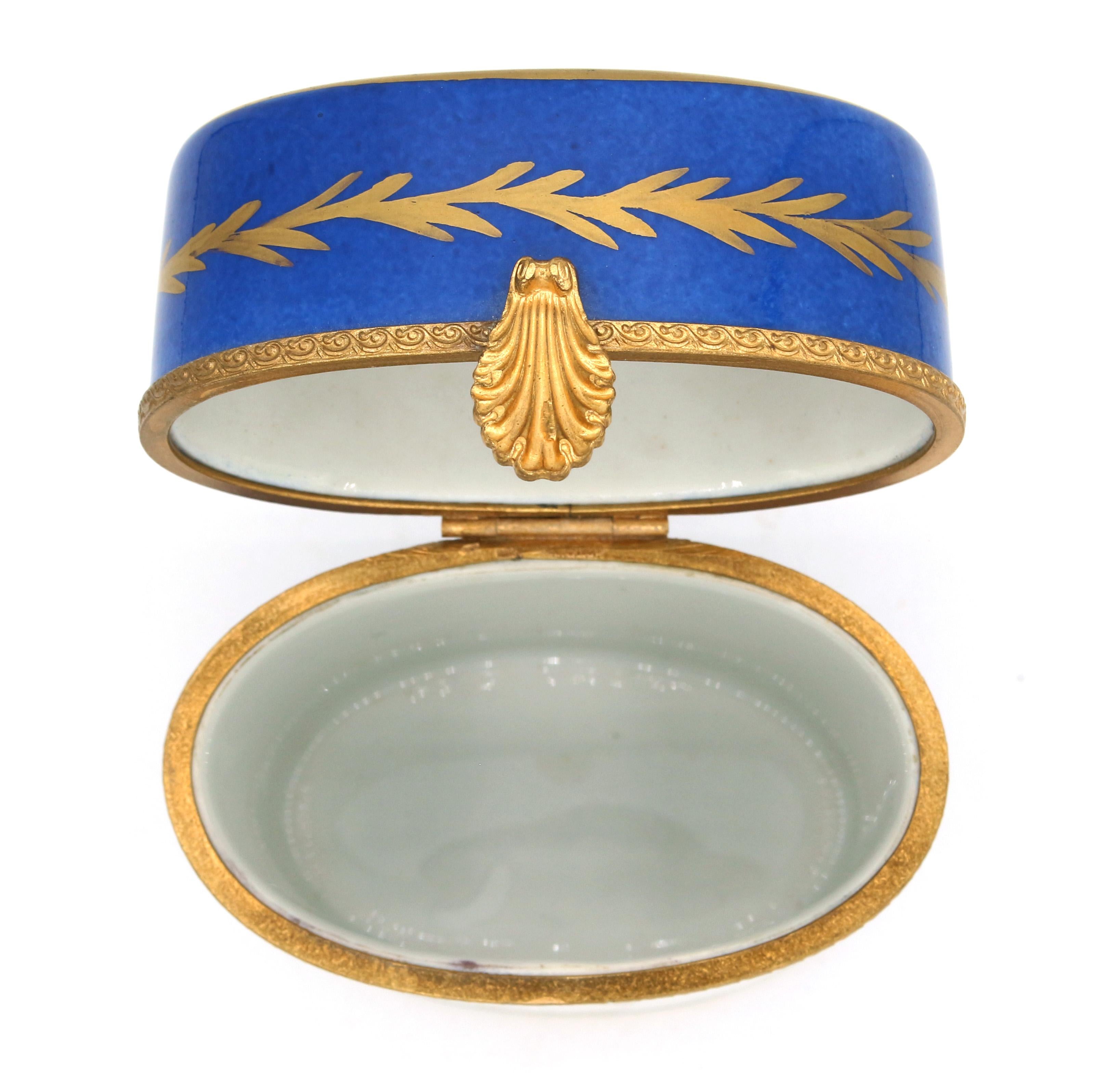 20th Century Vintage French Oval Trinket Box by Limoges