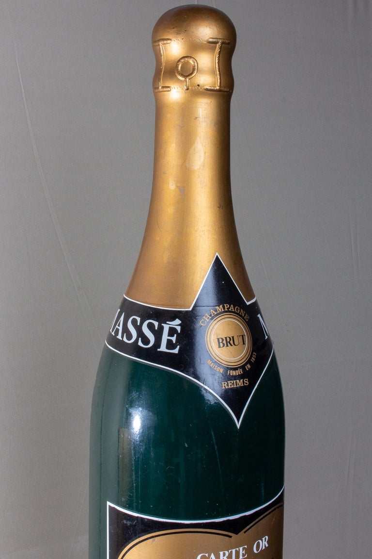 Vintage French Oversized Champagne Massé Bottle Prop at 1stDibs