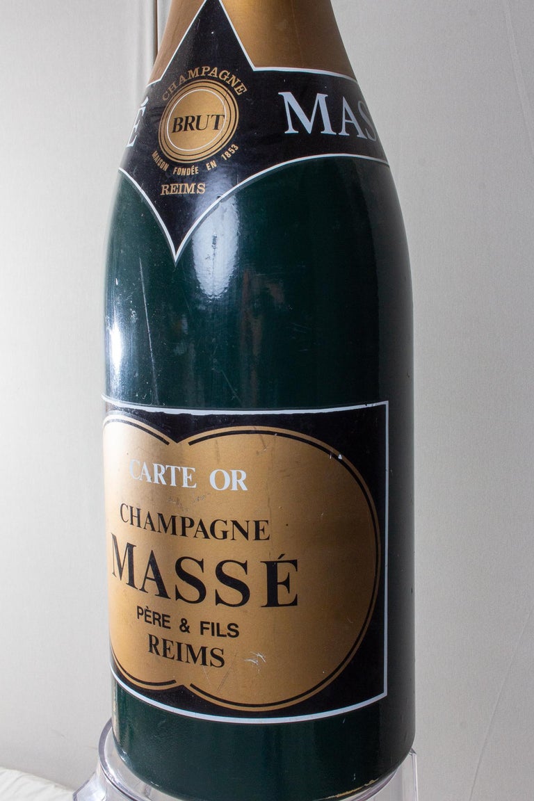 Vintage French Oversized Champagne Massé Bottle Prop at 1stDibs